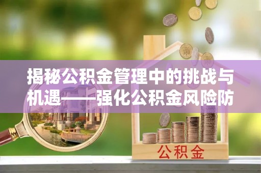 济宁揭秘公积金管理中的挑战与机遇——强化公积金风险防控的多维策略